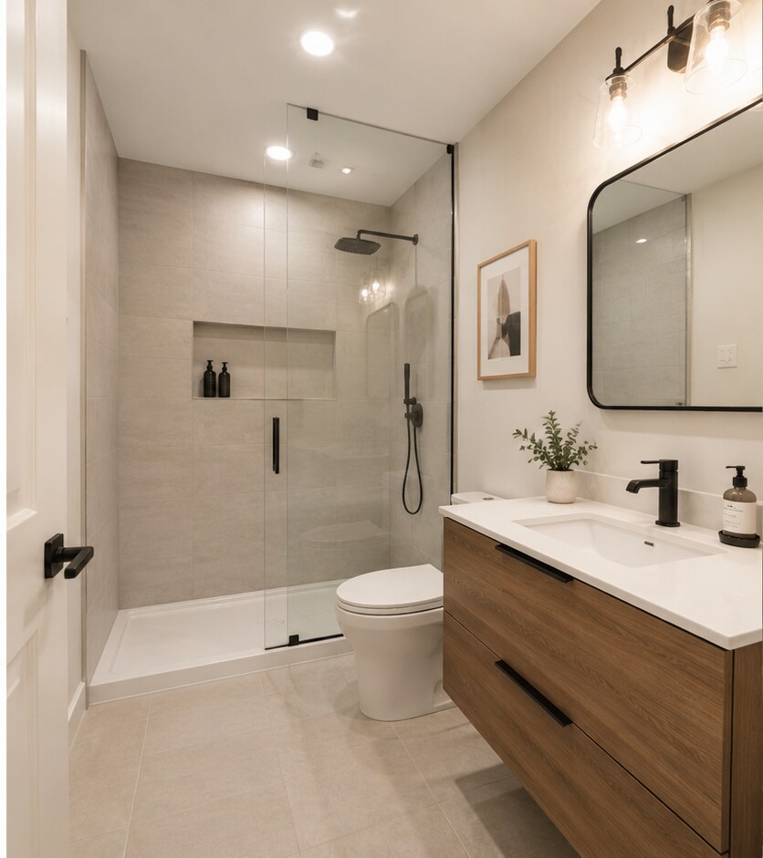 Modern renovated UK bathroom