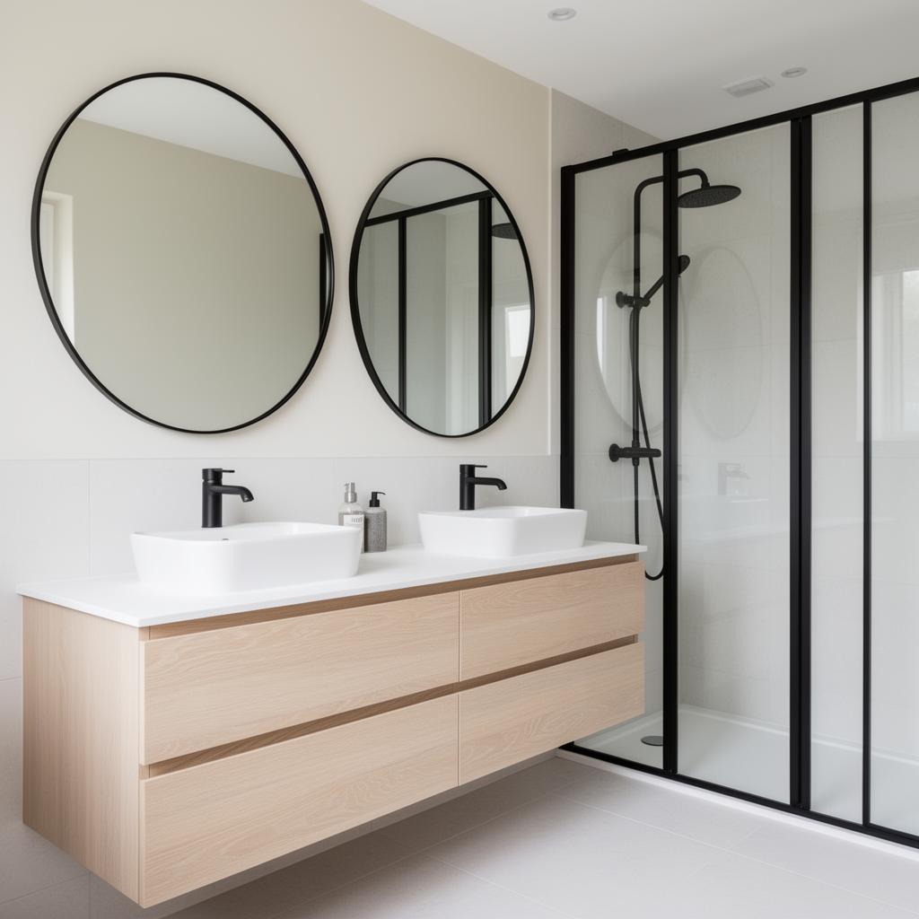 Modern UK bathroom with timber vanity